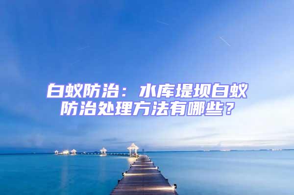 白蟻防治:水庫堤壩白蟻防治處理方法有哪些?
