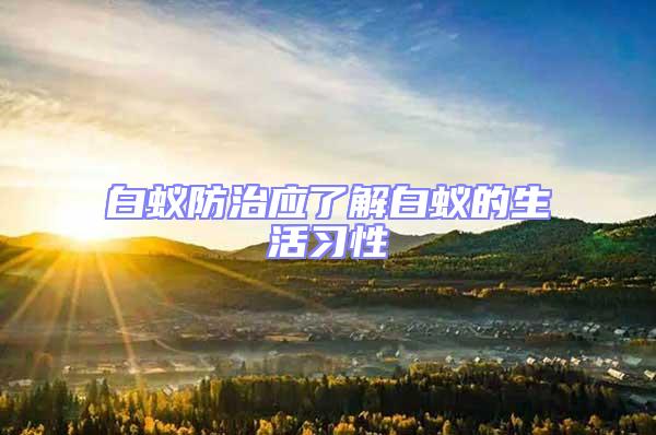 白蟻防治應(yīng)了解白蟻的生活習(xí)性