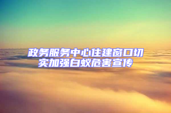 政務(wù)服務(wù)中心住建窗口切實加強白蟻危害宣傳