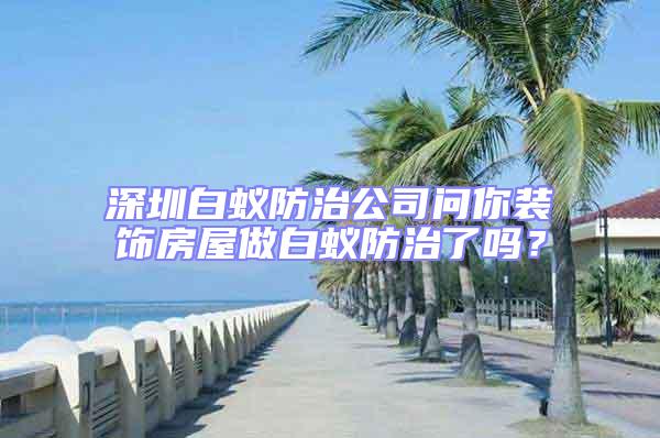 深圳白蟻防治公司問你裝飾房屋做白蟻防治了嗎?