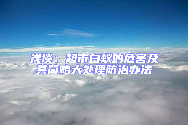 淺談:超市白蟻的危害及其簡略大處理防治辦法