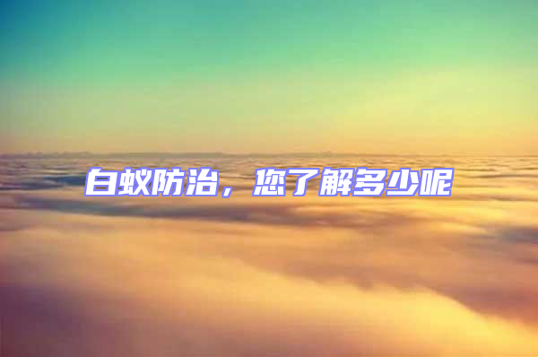 白蟻防治,您了解多少呢