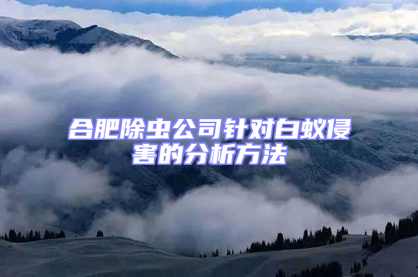 合肥除蟲公司針對(duì)白蟻侵害的分析方法