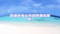 深圳殺蟲公司提供哪些服務?