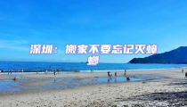 深圳:搬家不要忘記滅蟑螂