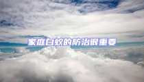 家庭白蟻的防治很重要