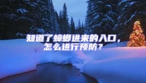 知道了蟑螂進來的入口,怎么進行預防?