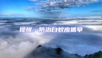 提醒:防治白蟻應抓早