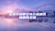 深圳滅蟑螂公司介紹消滅蟑螂的關鍵