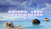 深圳白蟻防治:大家都在問的發現白蟻怎樣消滅白蟻?