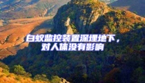 白蟻監控裝置深埋地下,對人體沒有影響