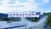選擇專業(yè)的殺蟲公司  安全滅鼠殺蟲更符合需要