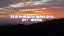 檔案室熏蒸殺蟲應該怎么做?來教你