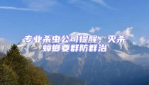 專業殺蟲公司提醒,滅殺蟑螂要群防群治
