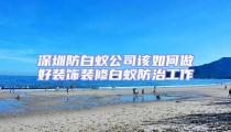 深圳防白蟻公司該如何做好裝飾裝修白蟻防治工作