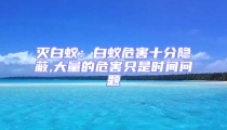 滅白蟻:白蟻危害十分隱蔽,大量的危害只是時間問題