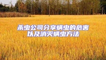 殺蟲公司分享螨蟲的危害以及消滅螨蟲方法