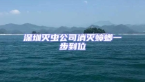 深圳滅蟲(chóng)公司消滅蟑螂一步到位