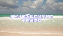 如何才能發現老鼠在超市中的藏匿處