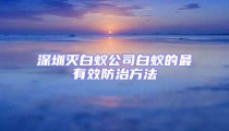 深圳滅白蟻公司白蟻的最有效防治方法