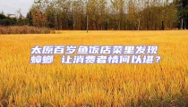 太原百歲魚飯店菜里發(fā)現(xiàn)蟑螂 讓消費(fèi)者情何以堪?