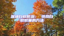 深圳白蟻防治: 尋找白蟻蟻巢的方法