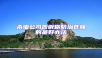 殺蟲公司告訴你防治蒼蠅的最好辦法