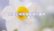 滅蟲公司滅蟲管理方面有一套