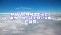 蟑螂跑到耳朵里怎么辦?案例:爬入孩子耳朵夾出爛蟑螂