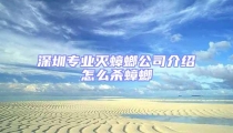 深圳專業滅蟑螂公司介紹怎么殺蟑螂
