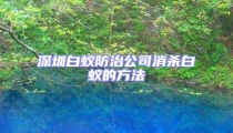 深圳白蟻防治公司消殺白蟻的方法