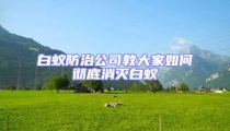 白蟻防治公司教大家如何徹底消滅白蟻