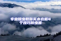 專業除蟲教你實木衣柜4個技巧防蟲害