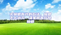 滅蟑螂有效的方法,蟑螂怎么消滅–潘家園餐廳除蟑螂