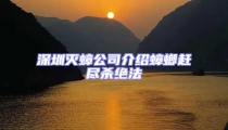深圳滅蟑公司介紹蟑螂趕盡殺絕法