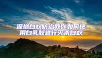 深圳白蟻防治教你如何使用白乳膠進行滅殺白蟻