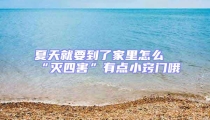 夏天就要到了家里怎么“滅四害”有點小竅門哦