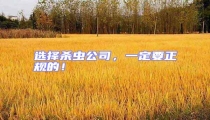 選擇殺蟲公司,一定要正規(guī)的!