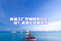 食品工廠滅蟑螂有什么辦法？殺蟲公司來幫忙