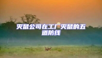 滅鼠公司在工廠滅鼠的五道防線