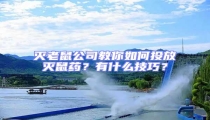 滅老鼠公司教你如何投放滅鼠藥?有什么技巧?