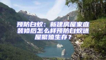 預防白蟻:新建房屋家庭裝修后怎么樣預防白蟻進屋繁殖生存?