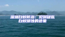 深圳白蟻防治:見到疑似白蟻侵蝕的跡象