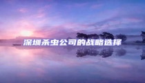 深圳殺蟲公司的戰略選擇
