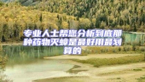 專(zhuān)業(yè)人士幫您分析到底那種藥物滅蟑是最好用最劃算的