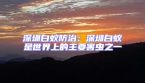 深圳白蟻防治:深圳白蟻是世界上的主要害蟲(chóng)之一