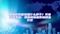 蜱蟲咬后癥狀是什么樣子?滅蟲公司支招:教你辨別是否被蜱蟲叮咬