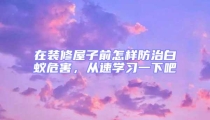 在裝修屋子前怎樣防治白蟻危害,從速學習一下吧