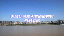 滅鼠公司跟大家說說如何找到老鼠