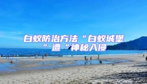 白蟻防治方法“白蟻城堡”遭“神秘入侵